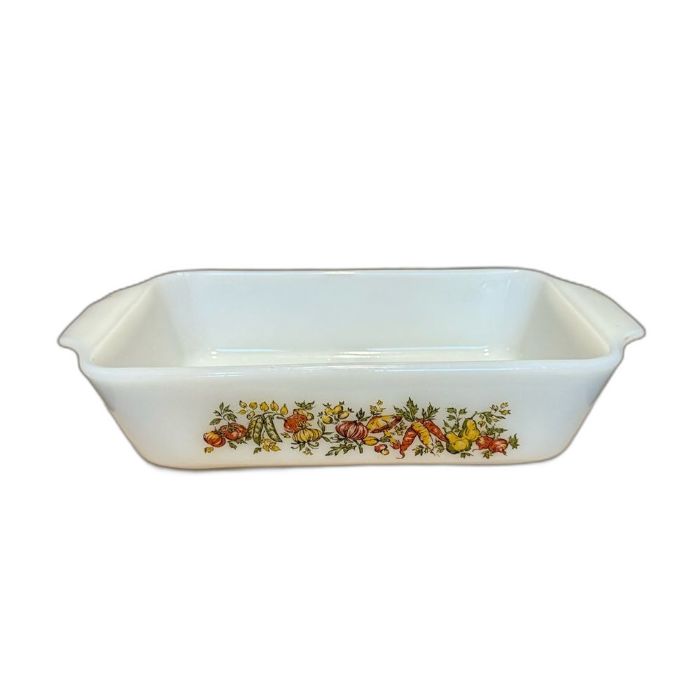 Vintage Anchor Hocking Harvest Vegetables 1 Quart Loaf Pan Dish